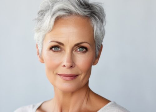 Photo of an older woman with great skin